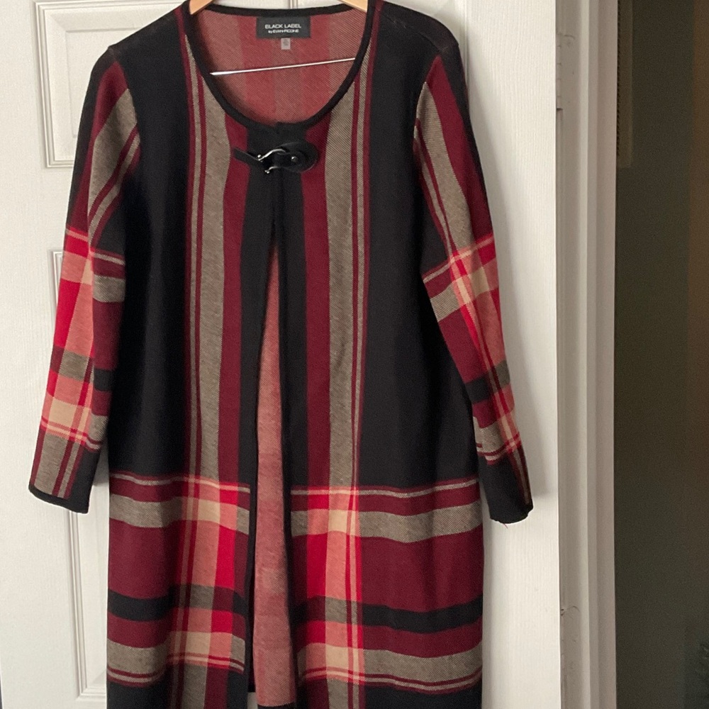 Evan Picone Black Label Red and Black Knit